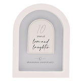 10 Years Aluminium Anniversary Arch MDF Plaque 18cm - White