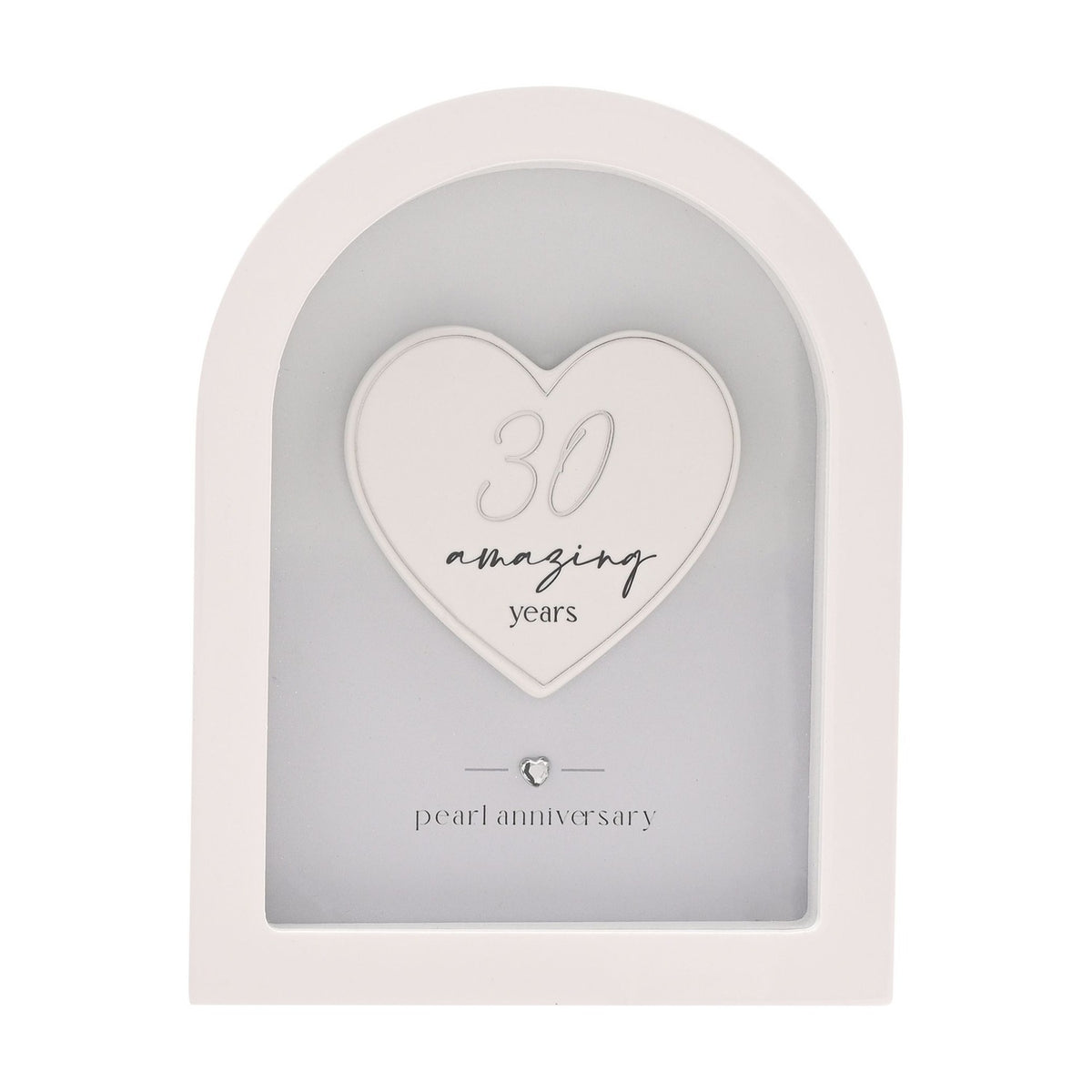30 Years Pearl Anniversary Arch MDF Plaque 17.9cm - White
