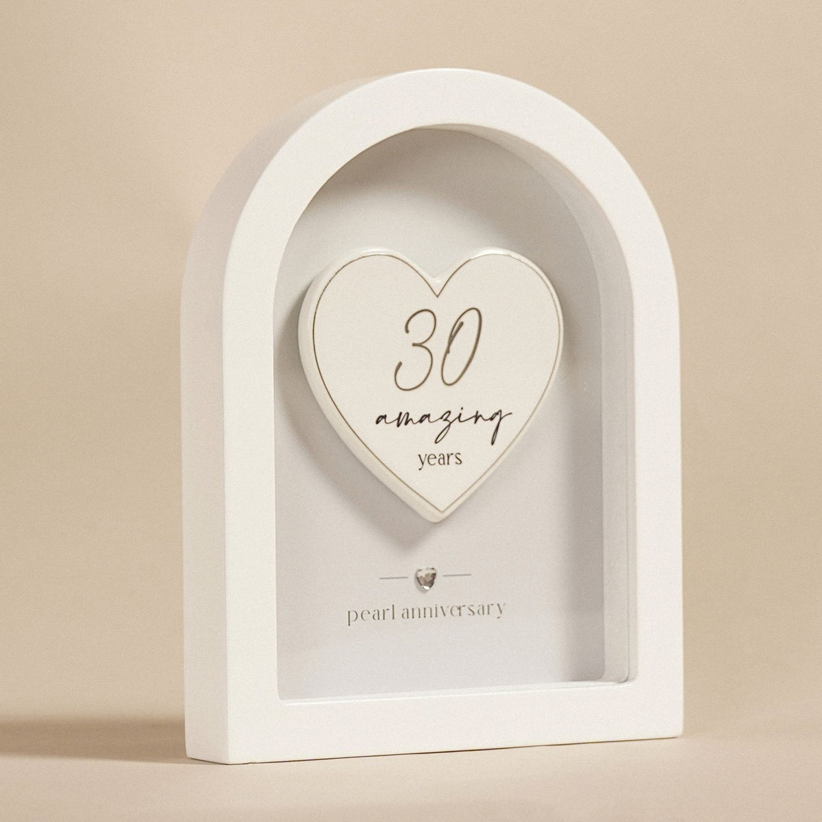 30 Years Pearl Anniversary Arch MDF Plaque 17.9cm - White