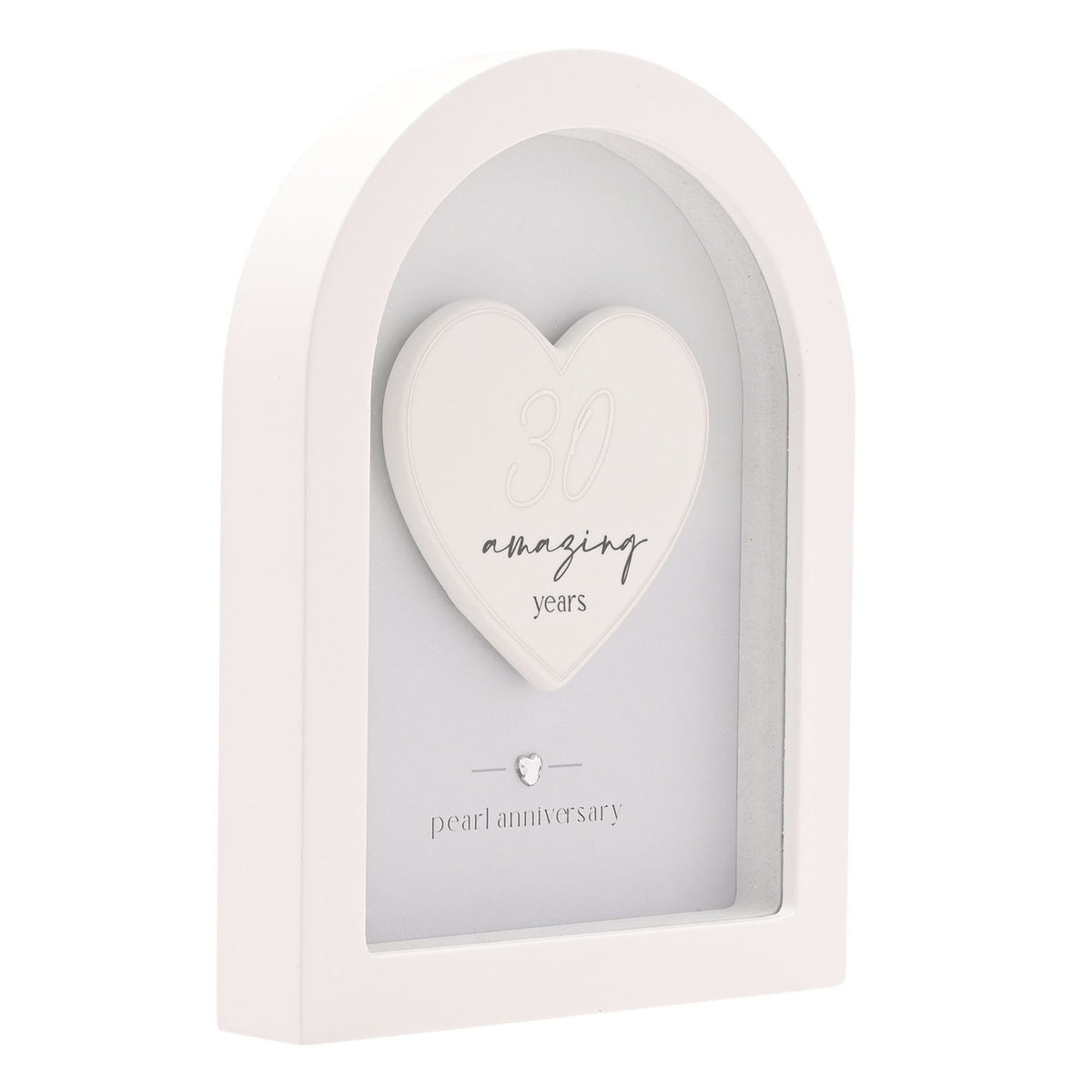 30 Years Pearl Anniversary Arch MDF Plaque 17.9cm - White