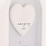 30 Years Pearl Anniversary Arch MDF Plaque 17.9cm - White