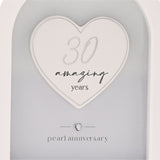 30 Years Pearl Anniversary Arch MDF Plaque 17.9cm - White