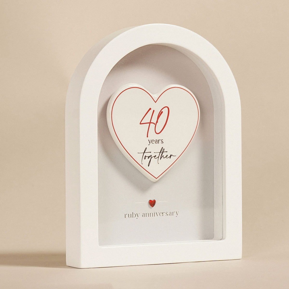 40 Years Together Ruby Anniversary Arch MDF Plaque 18cm - White