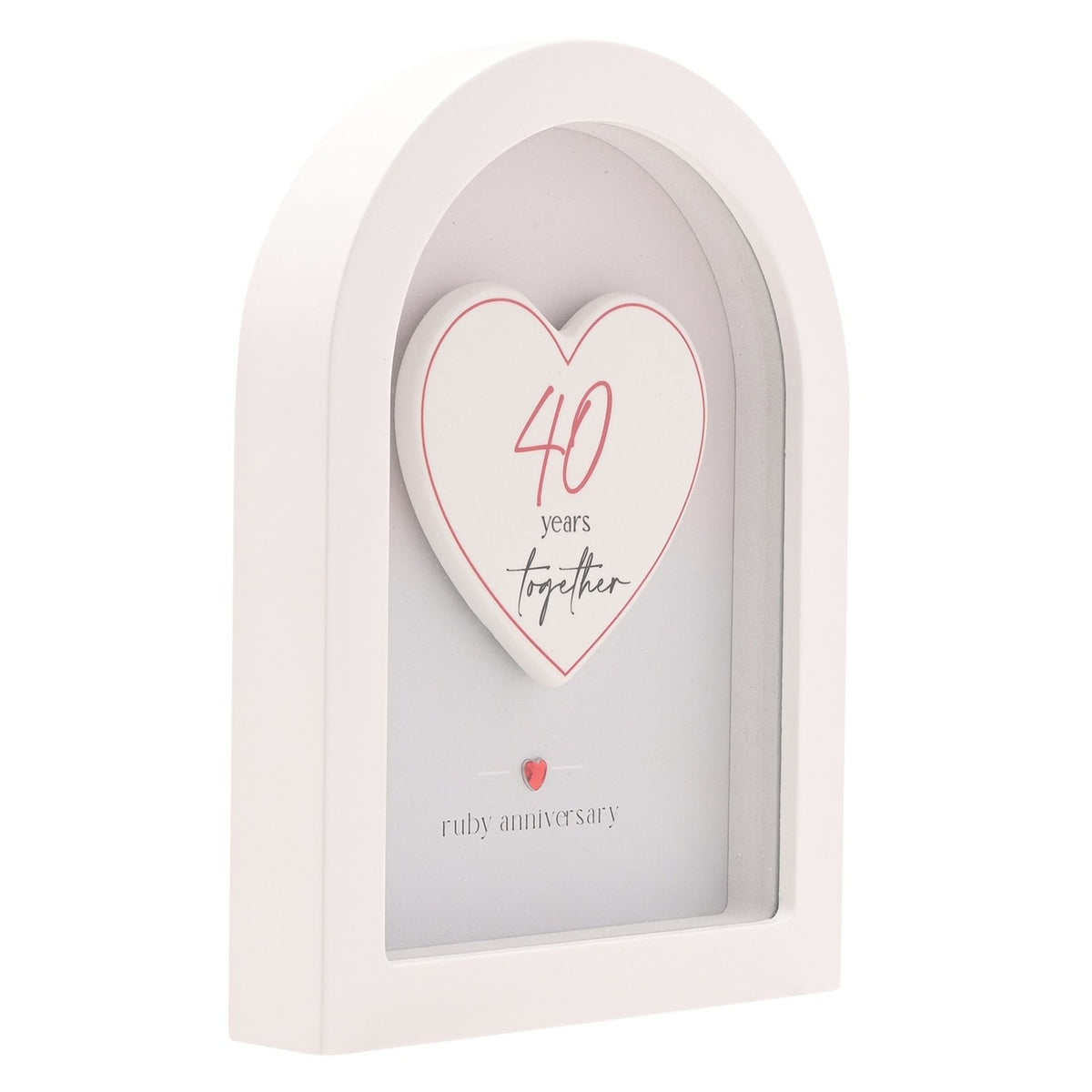 40 Years Together Ruby Anniversary Arch MDF Plaque 18cm - White