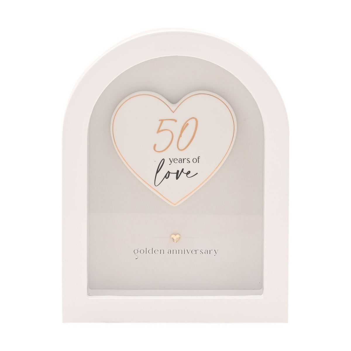 50 Years Golden Anniversary Arch MDF Plaque 18cm - White