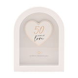 50 Years Golden Anniversary Arch MDF Plaque 18cm - White
