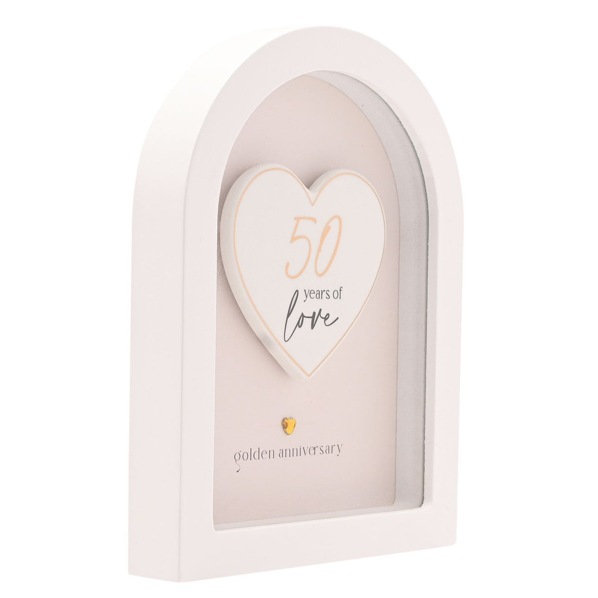50 Years Golden Anniversary Arch MDF Plaque 18cm - White