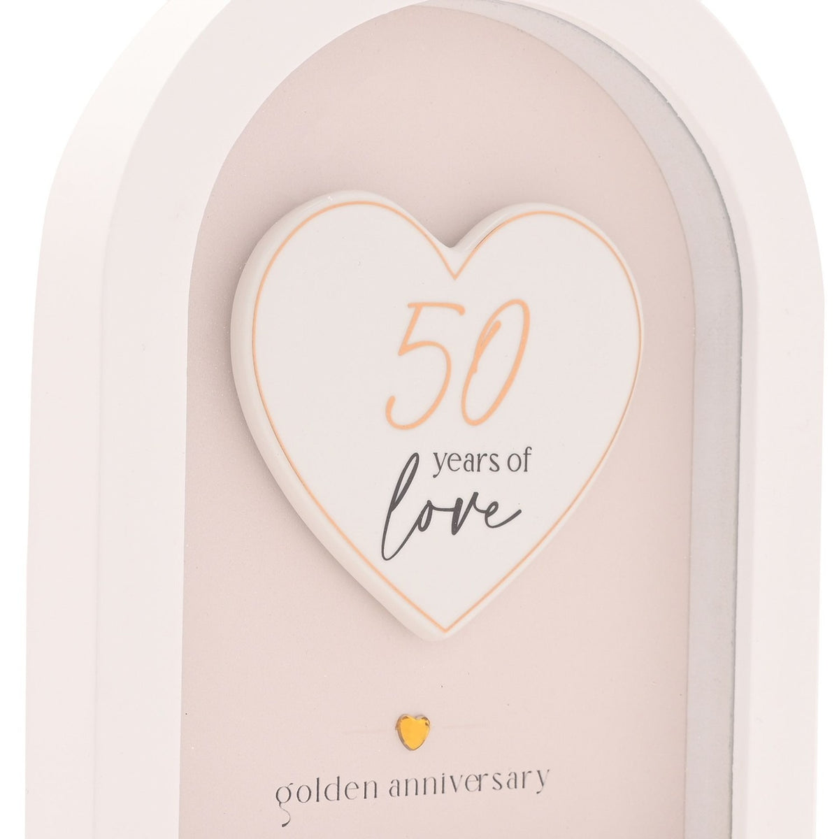 50 Years Golden Anniversary Arch MDF Plaque 18cm - White