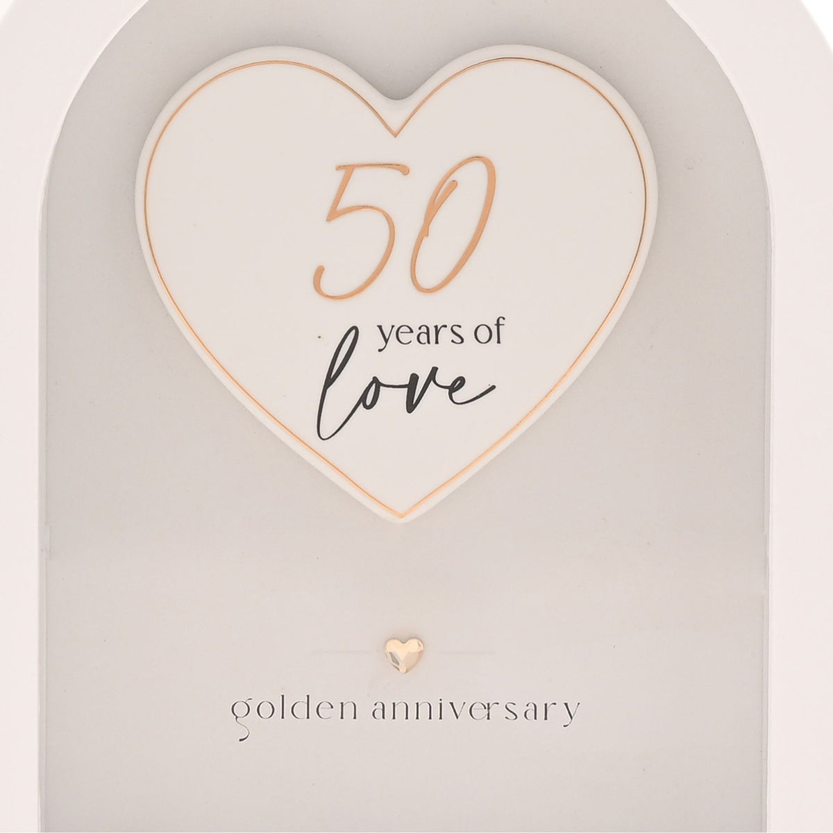 50 Years Golden Anniversary Arch MDF Plaque 18cm - White