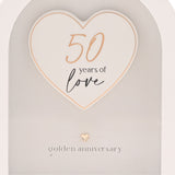 50 Years Golden Anniversary Arch MDF Plaque 18cm - White