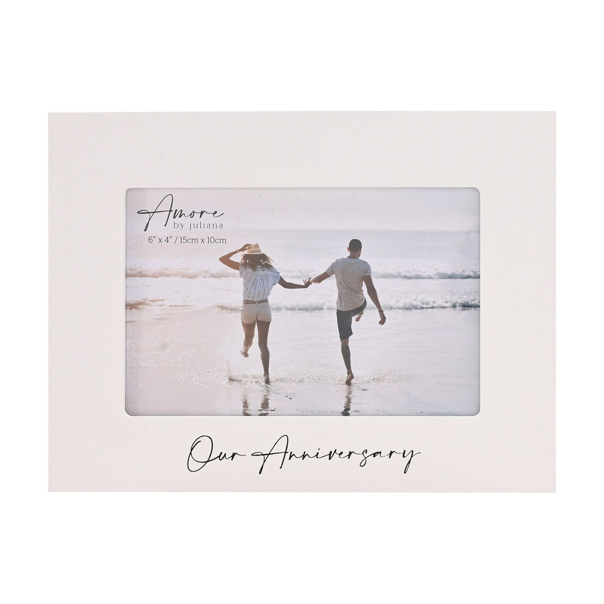 Our Anniversary Standing Wooden Photo Frame 6 x 4in - White
