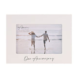 Our Anniversary Standing Wooden Photo Frame 6 x 4in - White