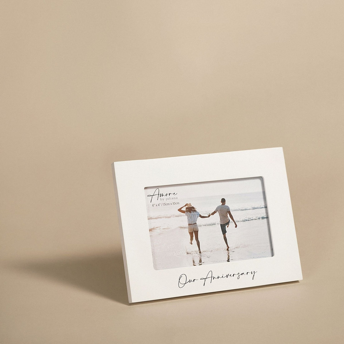Our Anniversary Standing Wooden Photo Frame 6 x 4in - White