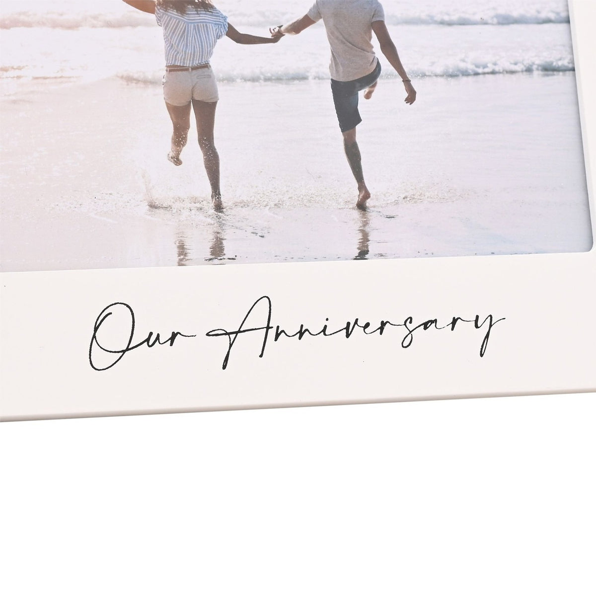 Our Anniversary Standing Wooden Photo Frame 6 x 4in - White