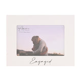Engaged Script Wooden Photo Frame 6 x 4in with Strut - White