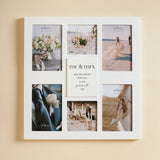 Mr & Mrs Multi Aperture Wooden Wall Photo Frame - White