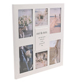 Mr & Mrs Multi Aperture Wooden Wall Photo Frame - White