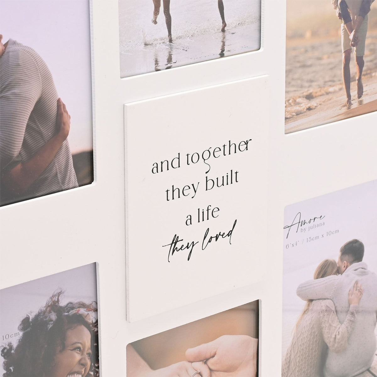 Together They Built Multi Aperture Wooden Photo Frame - White