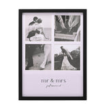 Mr & Mrs Multi Aperture Photo Frame 4 x 4in - Black & White