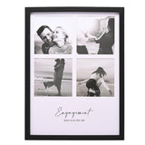 Engaged Multi Aperture Wooden Photo Frame 4 x 4in - Black & White