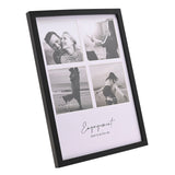 Engaged Multi Aperture Wooden Photo Frame 4 x 4in - Black & White
