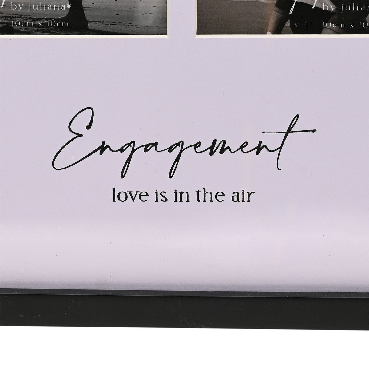 Engaged Multi Aperture Wooden Photo Frame 4 x 4in - Black & White
