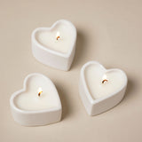 25th Anniversary Set of 3 Heart Scented Candles - White
