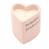 Beautiful Bridesmaid Heart Ceramic Scented Candle - Pink