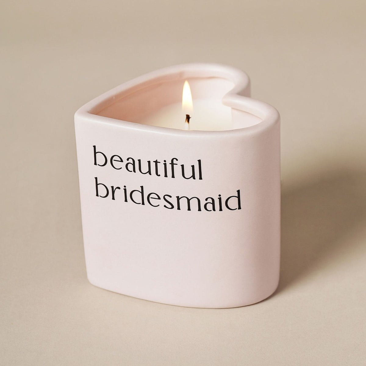 Beautiful Bridesmaid Heart Ceramic Scented Candle - Pink