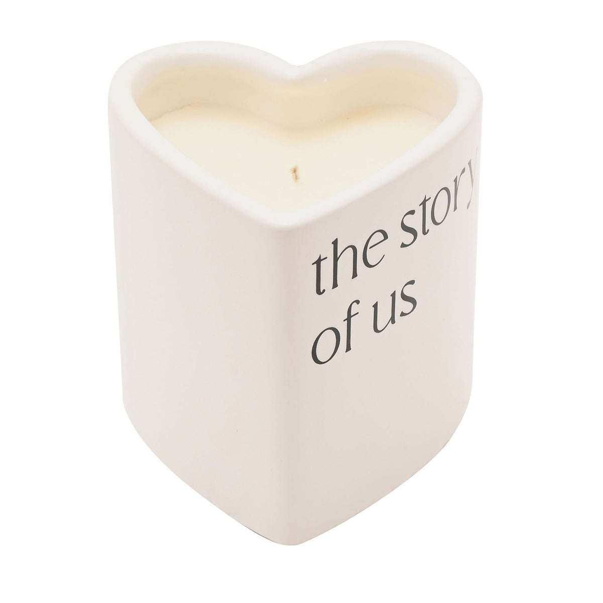 The Story of Us Heart Ceramic Scented Candle - White
