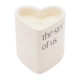 The Story of Us Heart Ceramic Scented Candle - White