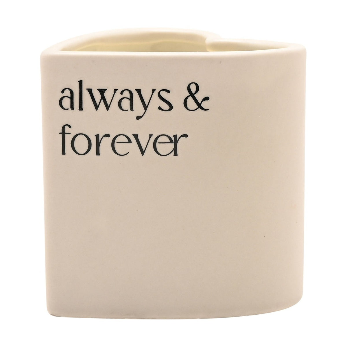Always & Forever Heart Scented Candle with Holder - White