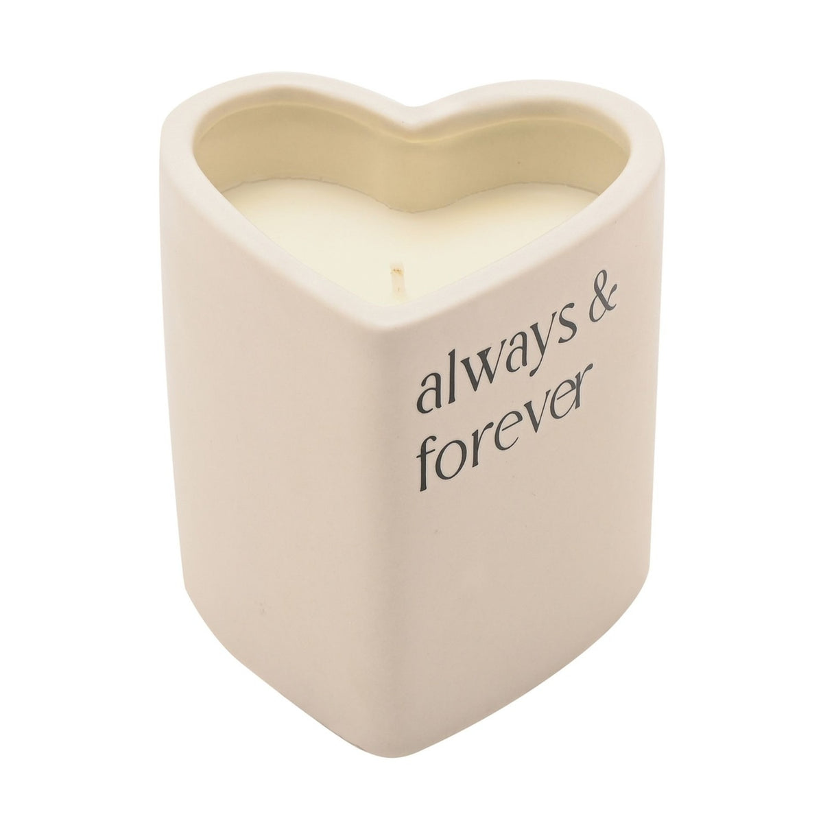 Always & Forever Heart Scented Candle with Holder - White