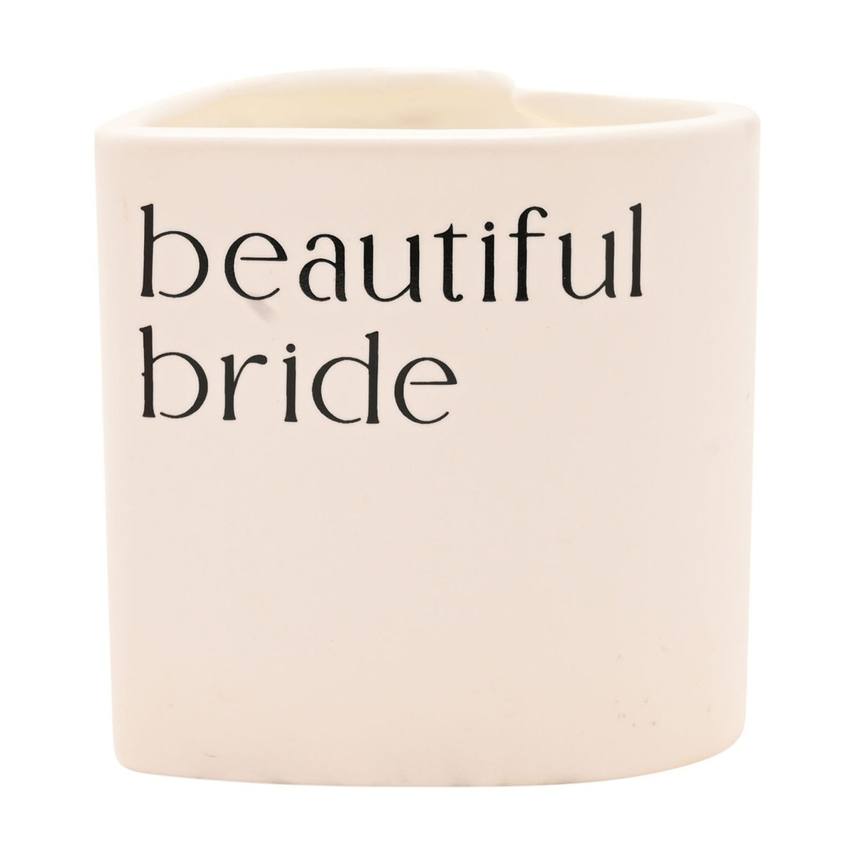 Beautiful Bride Heart Ceramic Scented Candle - White
