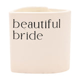 Beautiful Bride Heart Ceramic Scented Candle - White
