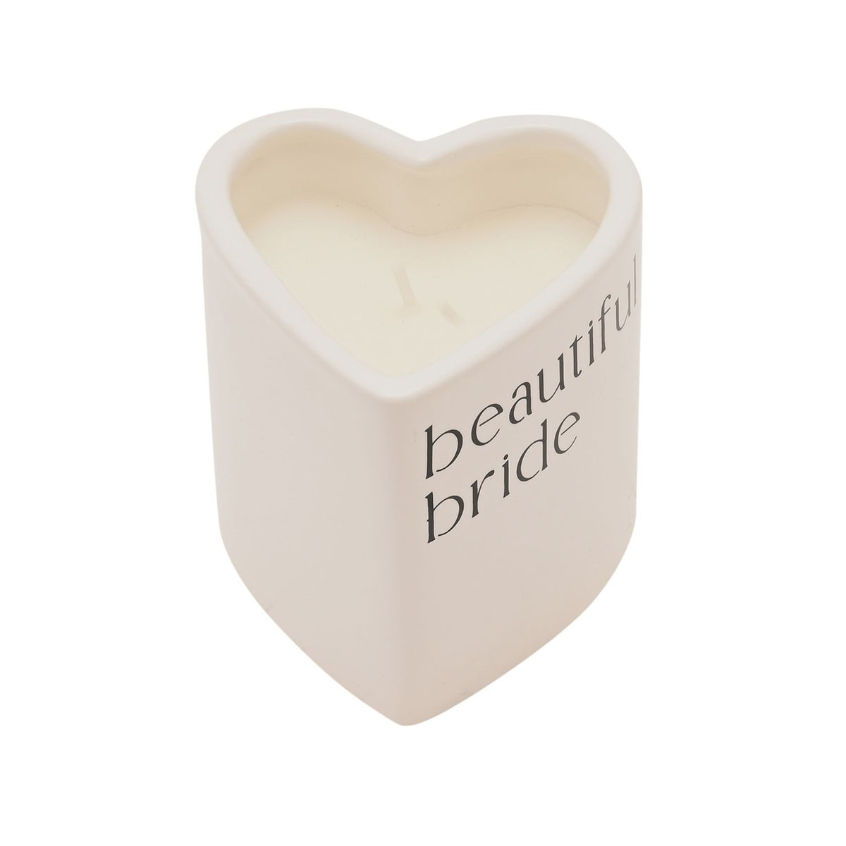 Beautiful Bride Heart Ceramic Scented Candle - White