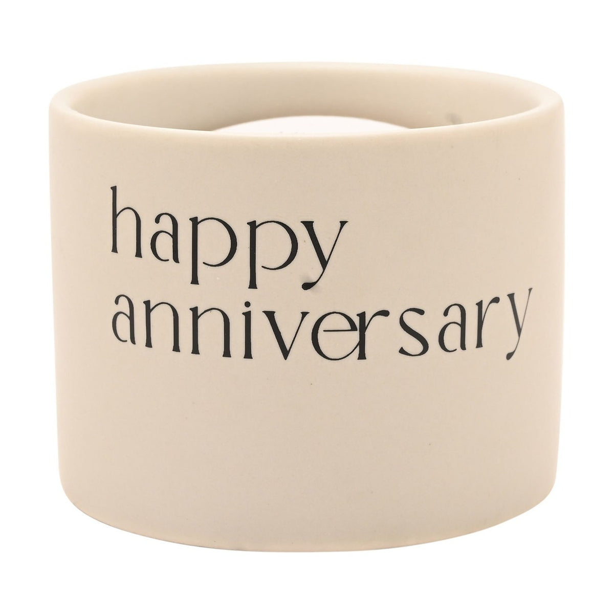 Happy Anniversary Double Wick Ceramic Scented Candle - Cream