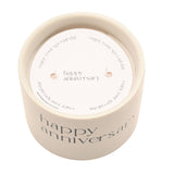Happy Anniversary Double Wick Ceramic Scented Candle - Cream