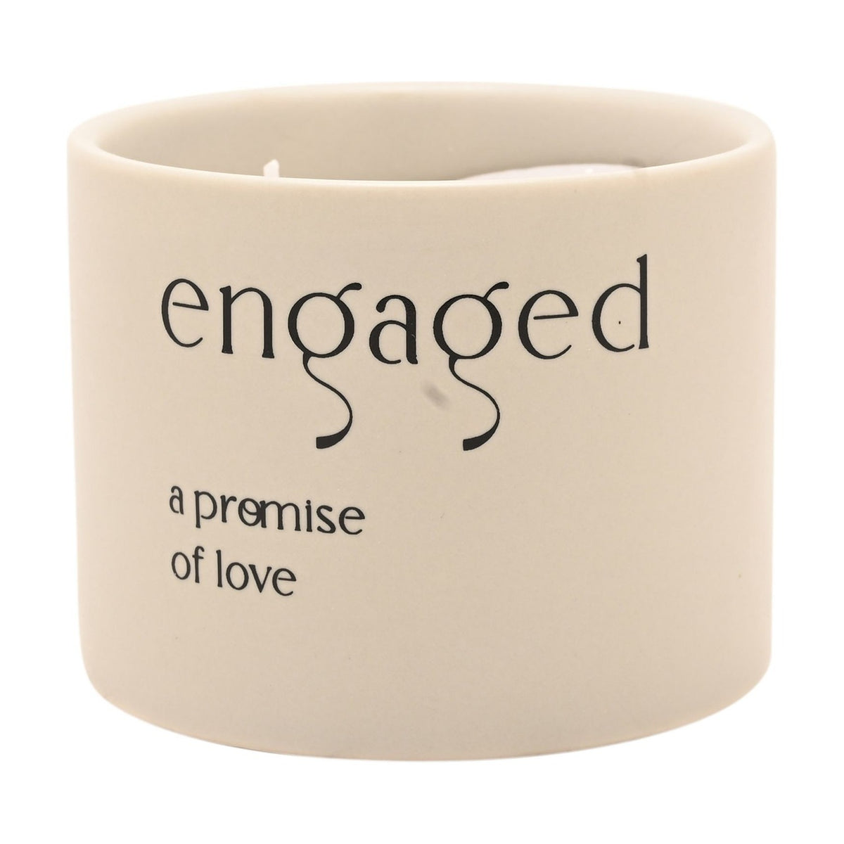 Engaged Round Double Wick Ceramic Scented Candle - Beige