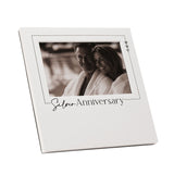 Silver Anniversary Square Wooden Photo Frame 6 x 4in - White