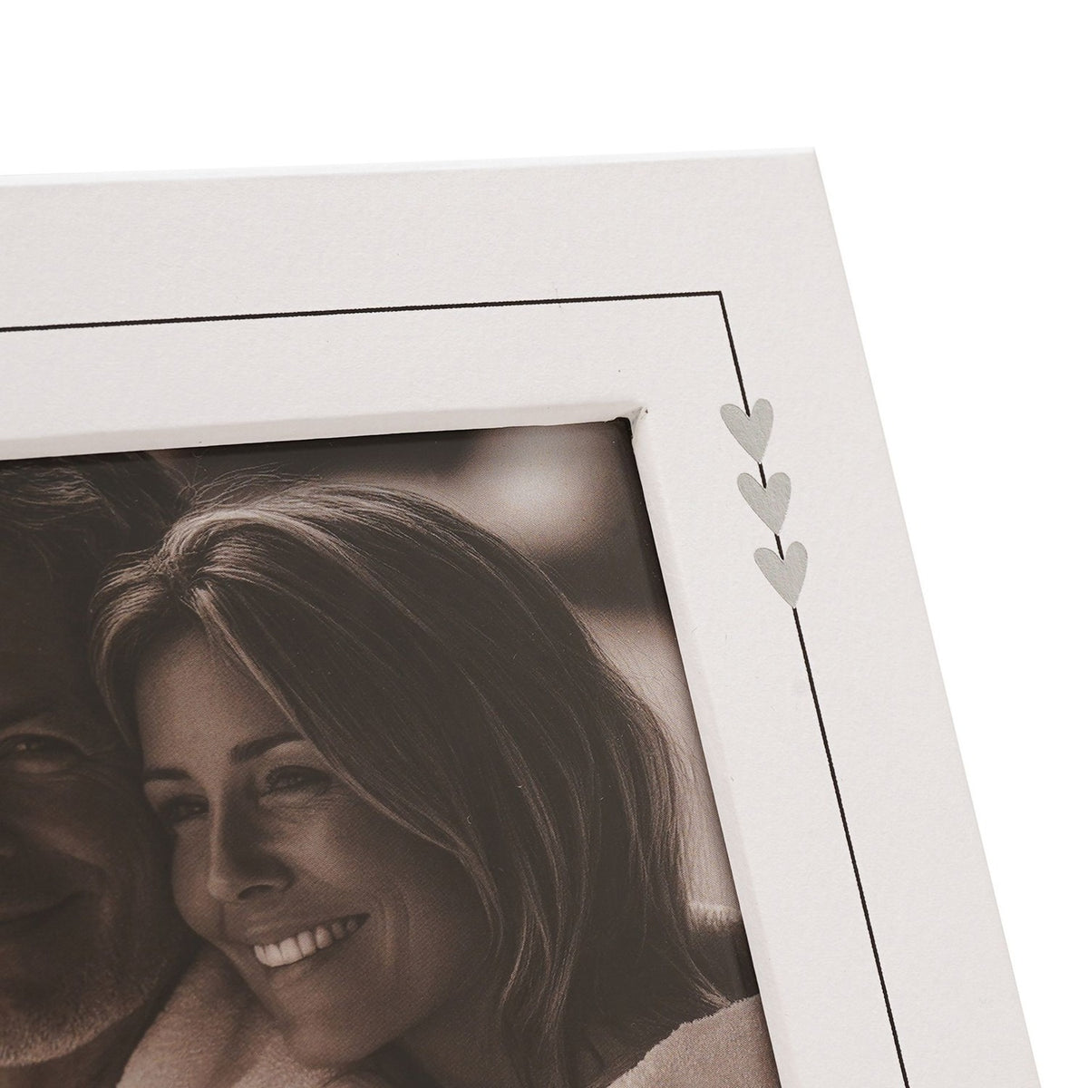 Silver Anniversary Square Wooden Photo Frame 6 x 4in - White