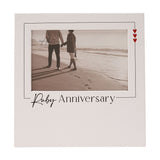 Ruby Anniversary Square Wooden Photo Frame 6 x 4in - White