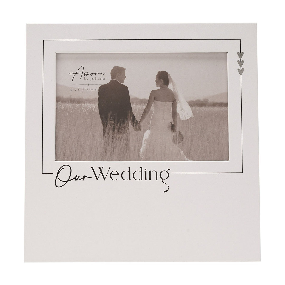 Our Wedding Freestanding Wooden Photo Frame 6 x 4in - White