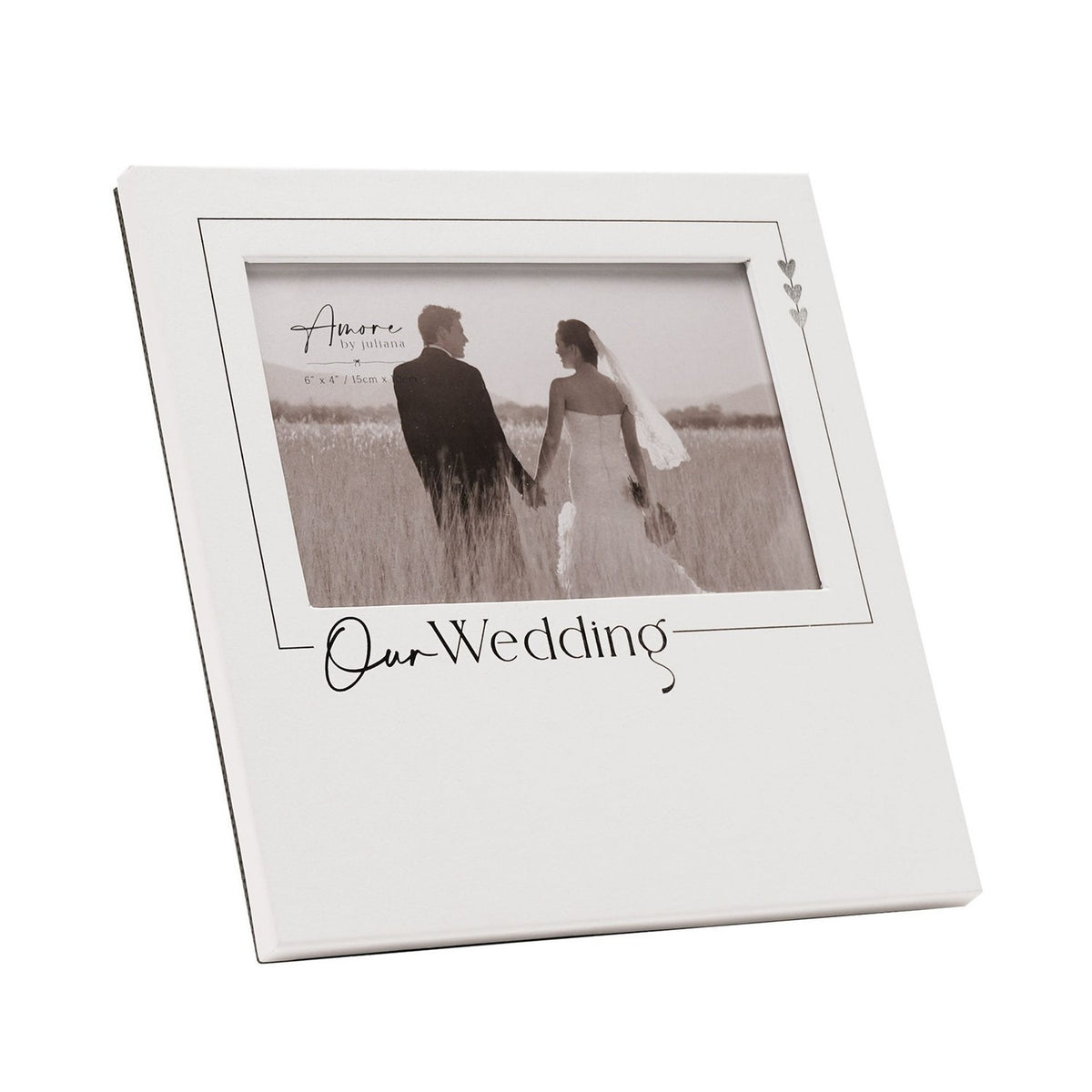 Our Wedding Freestanding Wooden Photo Frame 6 x 4in - White