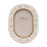 Love of My Life Words Oval Wooden Photo Frame 6 x 4in - White
