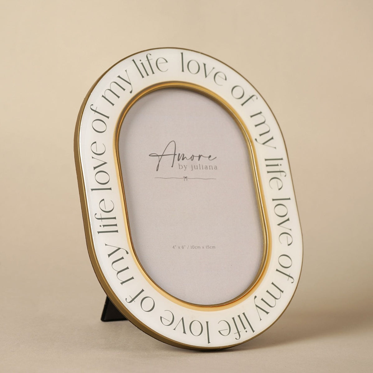 Love of My Life Words Oval Wooden Photo Frame 6 x 4in - White