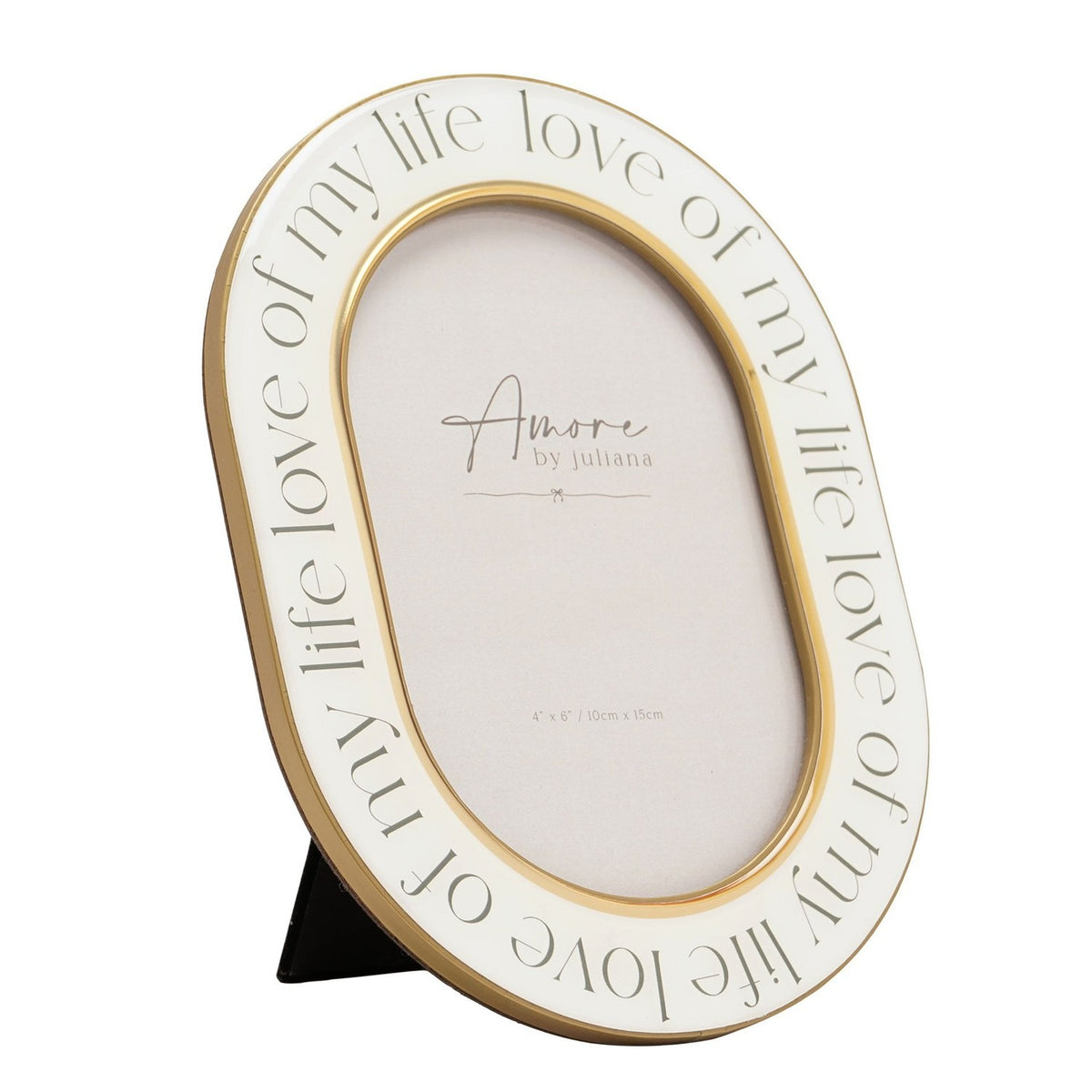 Love of My Life Words Oval Wooden Photo Frame 6 x 4in - White