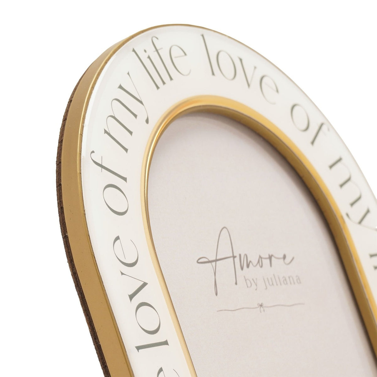 Love of My Life Words Oval Wooden Photo Frame 6 x 4in - White