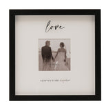 Love Wide Plastic Photo Frame with Easel 4 x 4in - Black