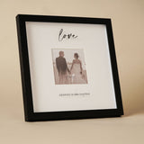 Love Wide Plastic Photo Frame with Easel 4 x 4in - Black